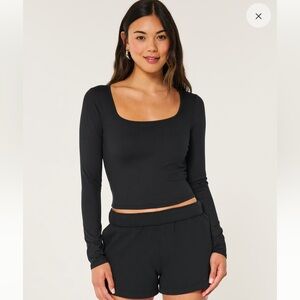 Hollister soft stretch seamless fabric square neck top